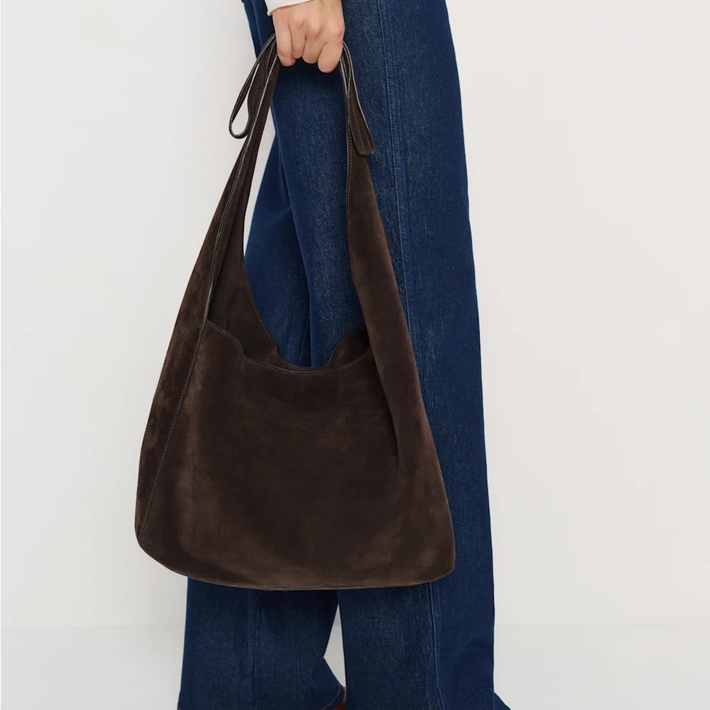 Reformation Medium Brown Suede Vittoria Tote Bag - Picture 4 of 6